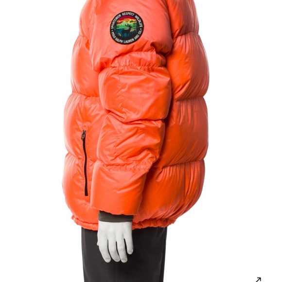 Ralph Lauren Orange Puffer Jacket - Picture 1 of 2